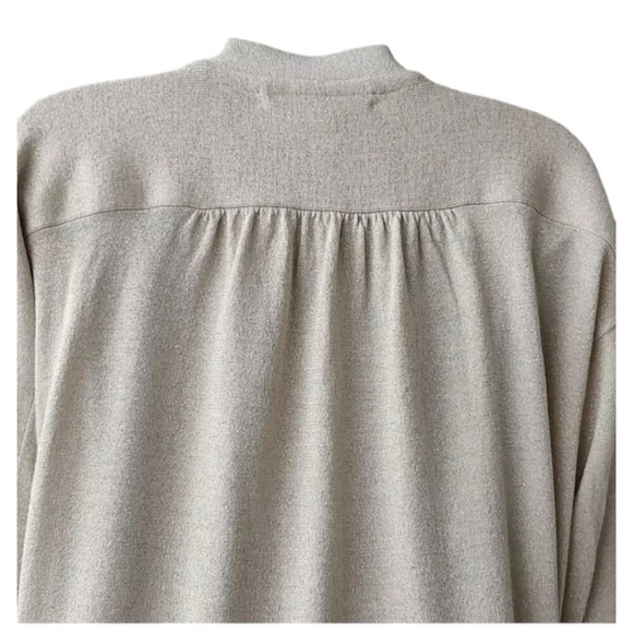 Diane Von Furstenberg DVF Longline Cardigan Jacket Sweater Metallic Size L - Picture 5 of 12